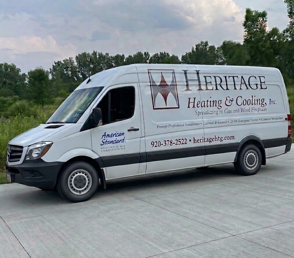 Heritage Heating & Cooling truck in appleton